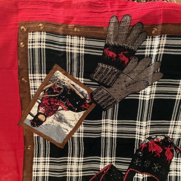 RALPH LAUREN WOOL WINTER SCENE SCARF - Picture 5 of 6